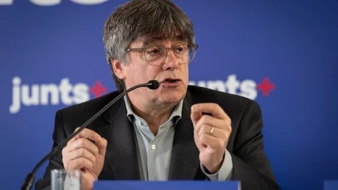Carles Puigdemont, en una reunión de JxCat