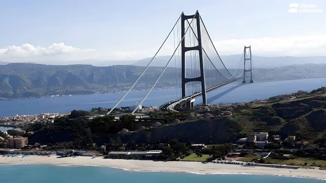 Recreación del puente sobre el Estrecho de Mesina
