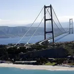 Recreación del puente sobre el Estrecho de Mesina