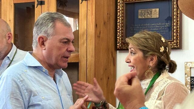 José Luis Sanz y Susana Díaz en el Rocío
