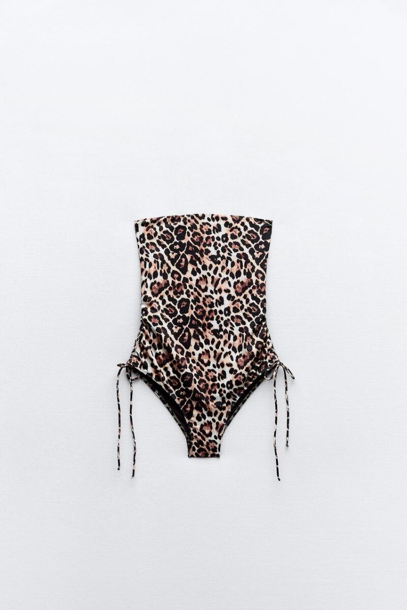 Bañador bandeau estampado animal