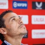 El presidente del Sevilla, José María del Nido Carrasco, durante la rueda de prensa