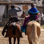 Caballistas en la romería del Rocío