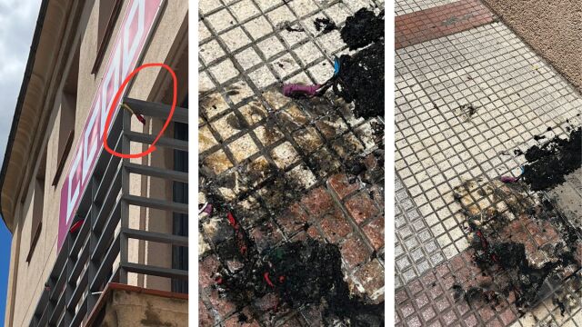 Queman la bandera LGTBI colgada en el balcón de CCOO Guadalajara