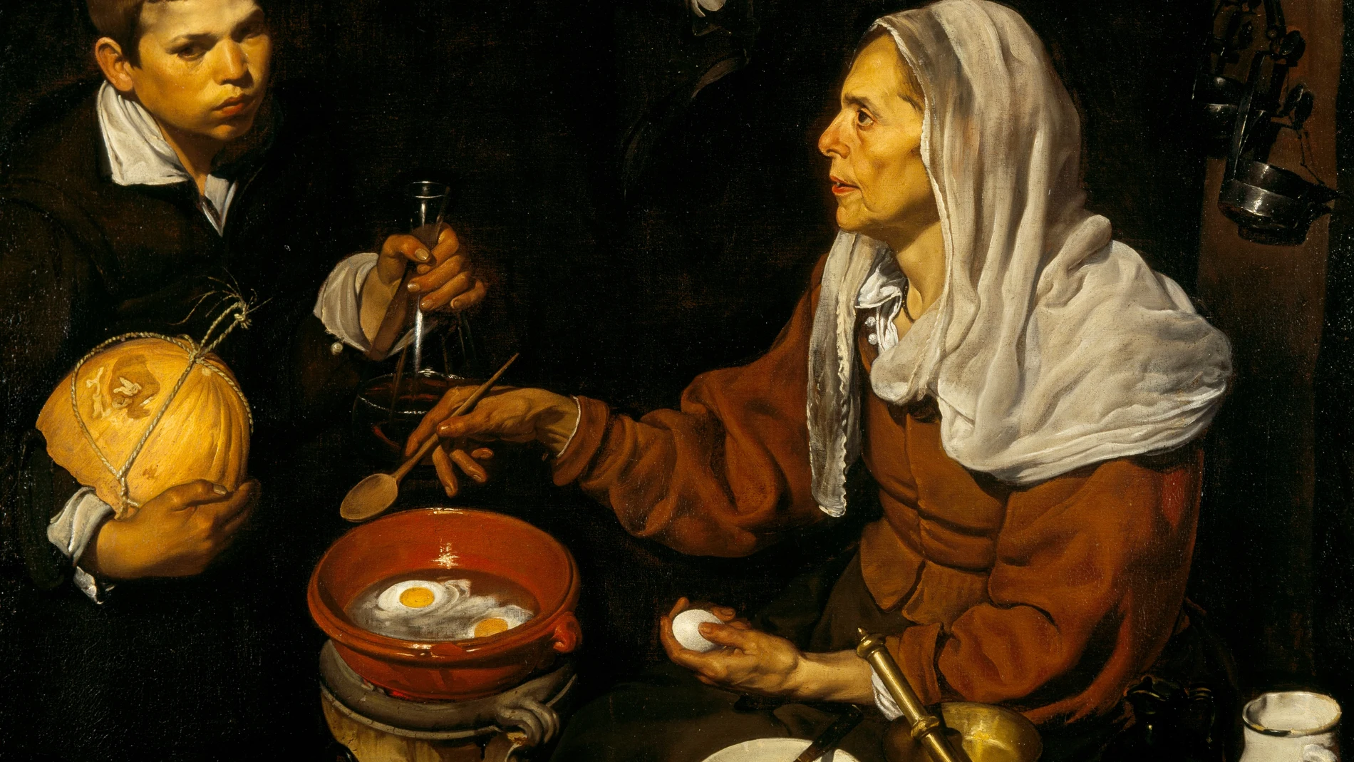 La obra "Vieja friendo huevos", pintada por Velázquez en Sevilla en 1618