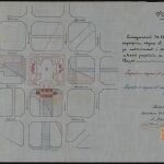 El plano original de Antoni Gaudí con la proyectada escalinata