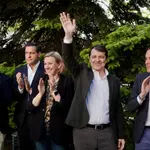 El presidente junto a Carnero, De la Hoz, Blanco e Íscar en Valladolid