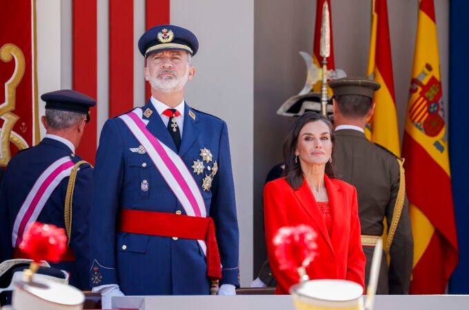 La Reina Letizia en el Día de las Fuerzas Armadas en Oviedo.