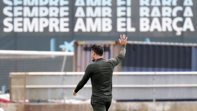 Entrenamiento del FC Barcelona Xavi Hernández