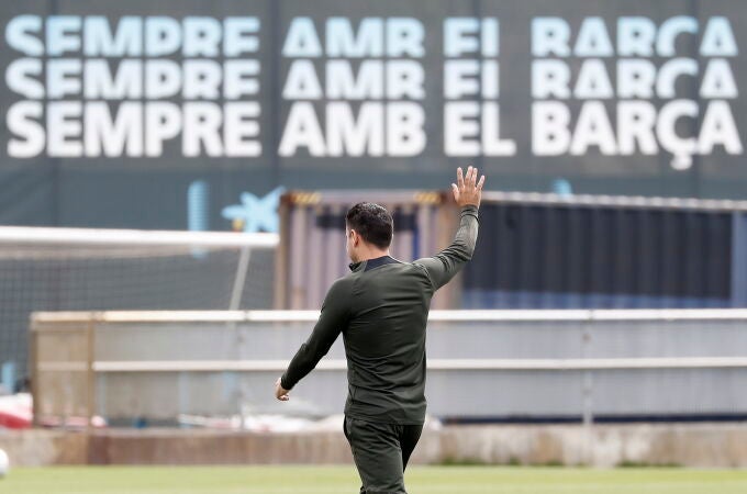 Entrenamiento del FC Barcelona Xavi Hernández