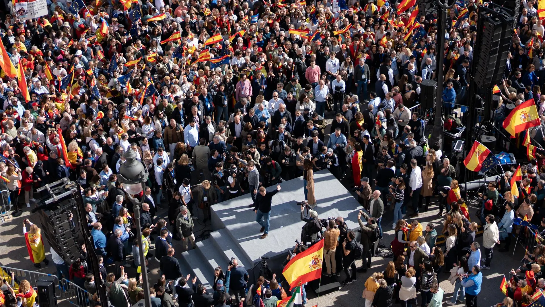 MADRID.-Feijóo y el PP salen de nuevo a la calle este domingo en su quinta protesta contra Sánchez en plena campaña del 9J