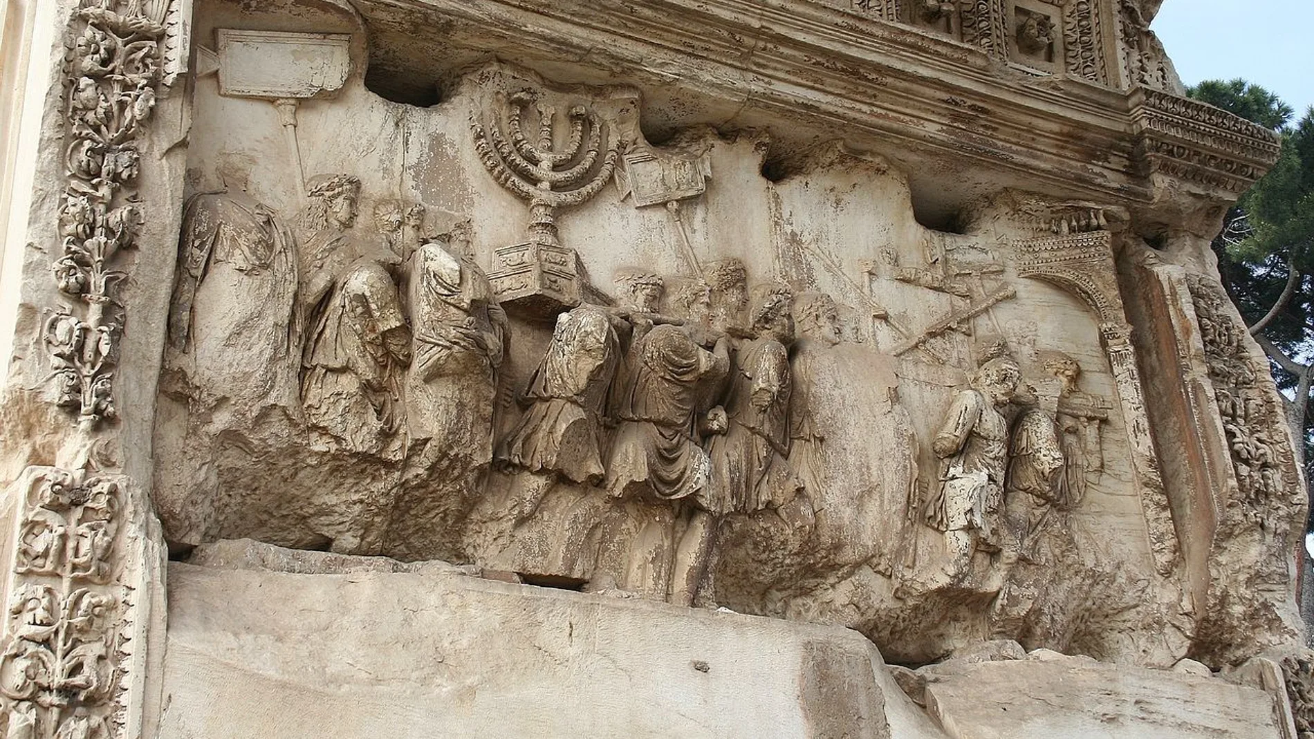 La mesa del Rey Salomón en el Arco de Tito, en Roma