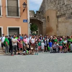 Participantes, en Valbuena de Duero, antes de darse la salida a la marcha