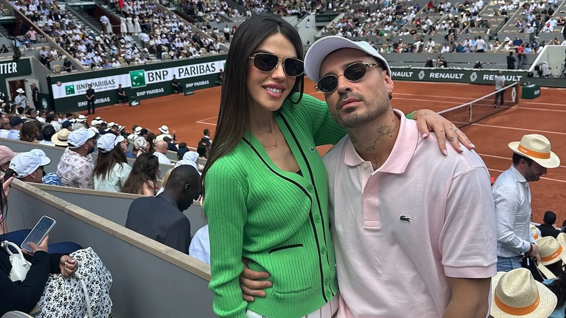 Violeta y Fabbio en Roland Garros.