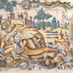 Azulejo de Llutxent donde se conmemora el Milagro