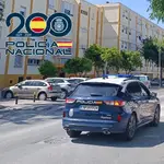 Vehículo de la Policía Nacional en Puerto Real