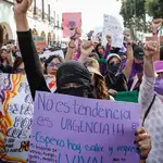 Una mexicana protesta contra la violencia de género el Día de la Mujer el pasado 8 de marzo