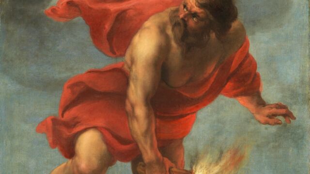 Detalle de "Prometeo trayendo el fuego", de Jan Cossiers (1636-1638)