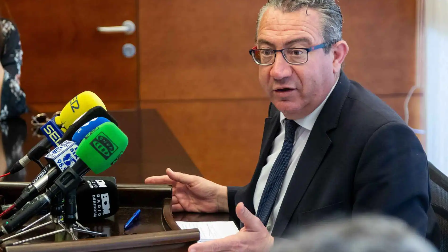 El alcalde de Benidorm, Toni Pérez, ha comparecido hoy ante los medios de comunicación