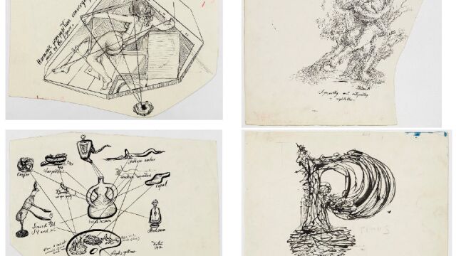 Algunos de los dibujos de "50 secretos mágicos" comprados por la fundación