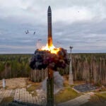 Test de un misil balístico intercontinental RS-24 Yars durante unos ensayos de un ataque nuclear ruso en el año 2022