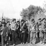 Miembros del batallón Comuna de París, integrado en la IX Brigada Internacional, en Madrid en noviembre de 1936 