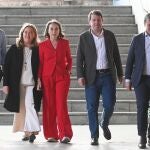 Acto de campaña en Burgos con la participación de Fernández Mañueco, Cuca Gamarra, Raúl de la Hoz, Borja Suárez y Cristina Ayala