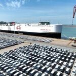 Aerial photo shows over 2,000 BYD Song Plus new energy vehicles to be exported at Lianyungang Port, Lianyungang City, east China's Jiangsu Province, 25 April, 2024. (Photo by stringer / ImagineChina / Imaginechina via AFP)