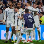 Los jugadores del Real Madrid gritan la remontada ante el Bayern