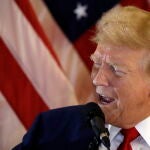 Former US President Donald Trump addresses media at Trump Tower following guilty verdict