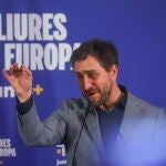Catalan Junts candidate Antoni Comin campaigns in Brussels for European Parliament elections