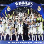 Celebración por la nueva Champions del Real Madrid en Wembley