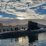 Montaje del presunto submarino de la Armada desaparecido