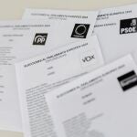 Papeletas electorales para las elecciones del domingo