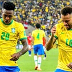 Vinícius y Neymar, con Brasil en 2019