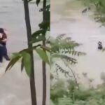 Captura del vídeo del último abrazo de tres amigos