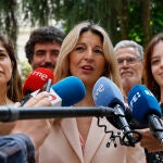 La líder de Sumar y vicepresidenta segunda del Gobierno Yolanda Díaz vota en las elecciones europeas en Madrid