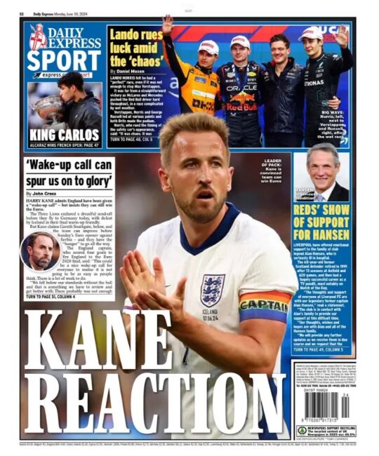 Portada del Daily Express Sport del 10 de junio