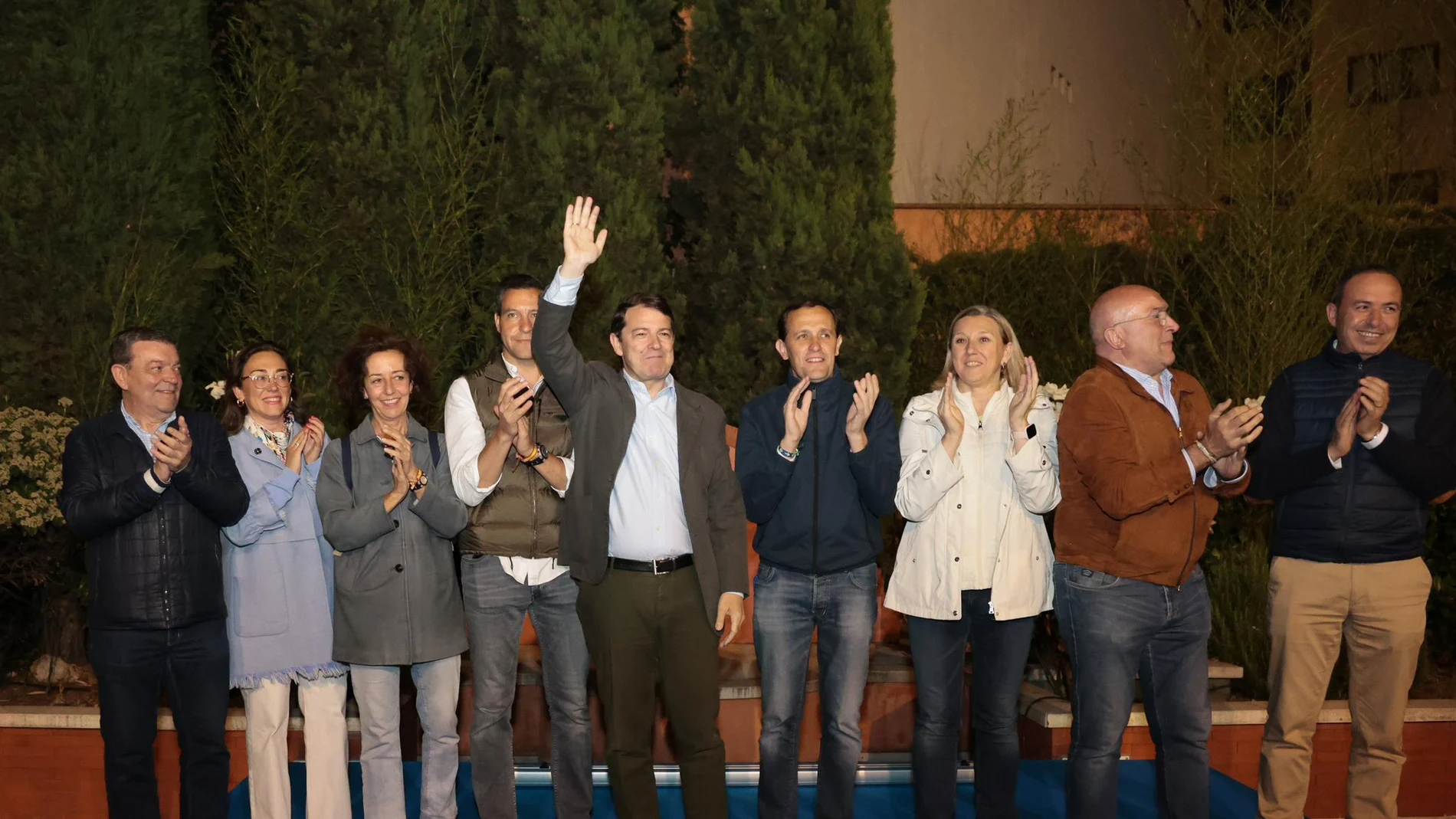 El PPCyL, con su presidente Alfonso Fernández Mañueco, celebra su triunfo en las elecciones al Parlamento Europeo