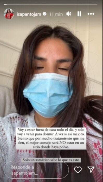 Isa Pantoja lamenta en redes sus problemas de salud