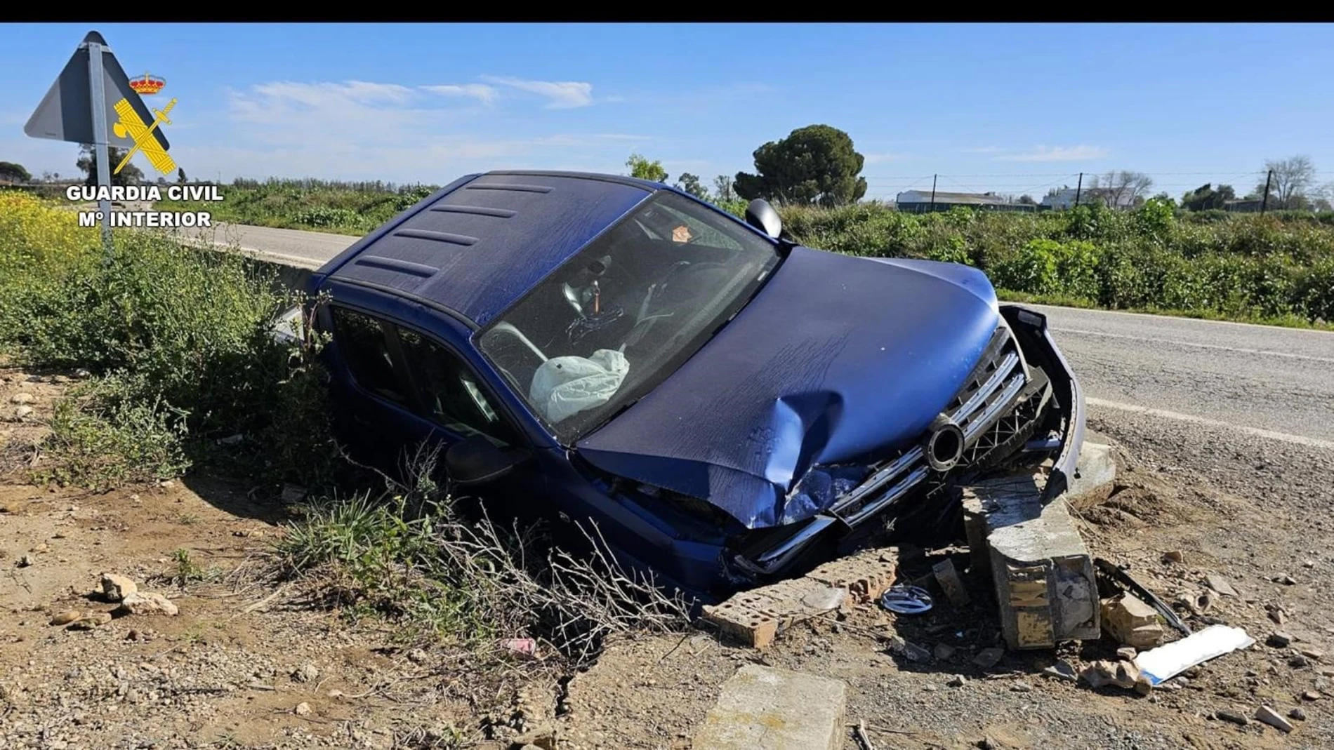 Imagen del vehículo siniestrado. GUARDIA CIVIL 12/06/2024
