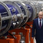 Russian President Vladimir Putin visits the Joint Institute for Nuclear Research, in Dubna