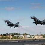 Aviones de combate en la Base Aérea 'Los Llanos' de Albacete