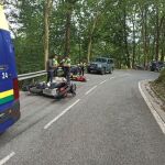 Lugar de los hechos con las motos accidentadas