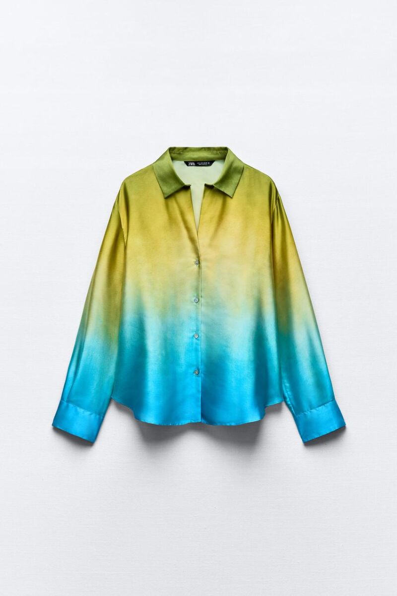 Camisa satinada tie-dye