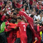 Turquía celebra la victoria ante Georgia en la Eurocopa de 24 equipos