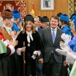 Fernández Mañueco con la nueva rectora de la Universidad de León, Nuria González