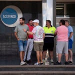Los trabajadores de Acerinox el día de la votación