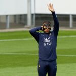 Mbappé, en un entrenamiento con Francia