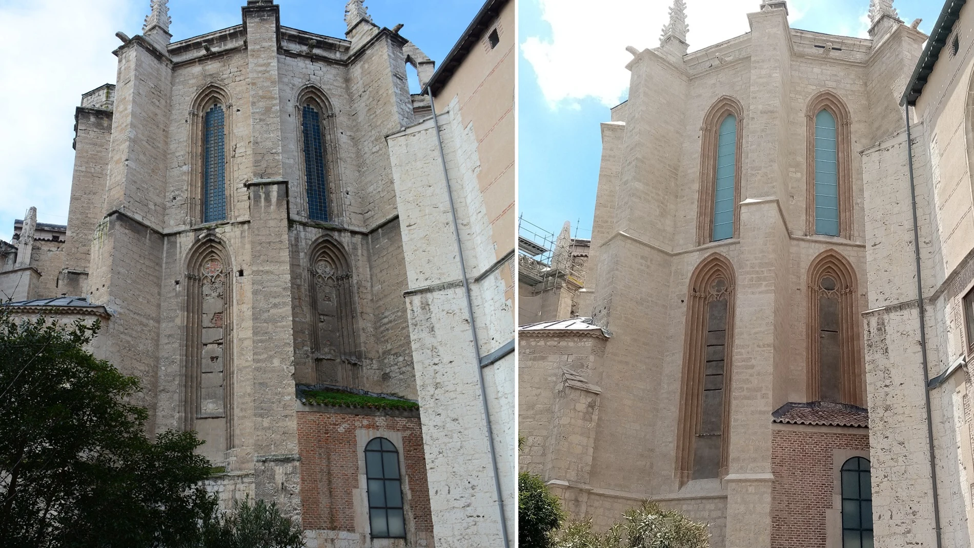 Estado antes y después de la restauración de la Iglesia de San Pablo